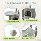 44  Multi-level Cat Tree Tower With Condo  Hammock   Scratching Posts     Gray