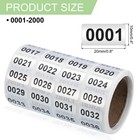 Consecutive Number Stickers  0001-2000 Inventory Label Numbers  Silver