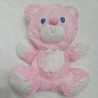 Vintage Fisher Price 9  Puffalump  Pink  Bear With Rattle Vintage 1994