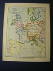 Original 1899 Antique Map Western Europe In The Time Of Charles V 1525