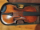 Old German Violin  Parts Or Repair  Case 