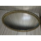 Vtg Hollywood Regency Gold Ornate Filigree Oval Mirror Vanity Tray Mcm Large