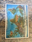 Unique Media Laminated Poster Map  the World  Artistic Illustration
