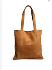 Muud Show Shopper Tote In Whiskey Color Project Bag Purse Crochet Knit Leather