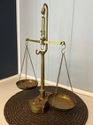 Nice Antique Brass Balance Beam Scale Apothecary J a l  Portugal W brass Weights