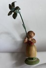 Vintage Seven Wooden Children W flower Figurine Hand Painted Germany