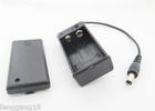 5x 9v 9-volt Pp3 Battery Holder Box Case W  Cover Switch Dc Power 5 5 2 1mm Plug