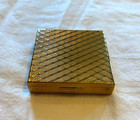 Nice Vintage Unused Gold Tone Metal Powder Compact W Puff   Screen Mirror Flaw