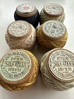 6 Vintage The American Thread Company Wooden Spools Cotton Silkateen Knitting