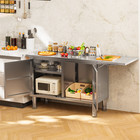 Stainless Steel Table  57  Commercial Worktable Kitchen Cabinets W shelf