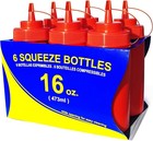 16 Oz Red Squeeze Bottle  Wide Mouth  Pack Of 6