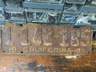 Vintage  Original 1927 California Auto License Plate  Metal