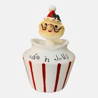 Vintage Lefton Holt Howard  Mrs  Claus Jam N Jelly Jar Christmas Pixieware Japan