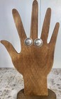 Vintage Sterling Silver 925 Southwest Navajo Stamped Round Concho Style Earrings