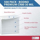 Bodno Premium Cr80 30 Mil Graphic Quality Pvc Cards - 500 Pack