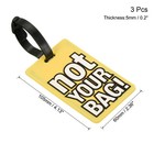 3pcs Pvc Luggage Tag Identifier Label  Not Your Bag Pattern Yellow