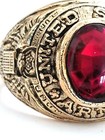 Vintage United States Army Gold Red Stone Ring Size 9 Made In Usa