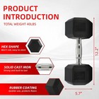 20lb Rubber Hex Dumbbell Pair  Non-slip Grip  Home Gym Weights