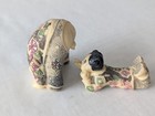Vtg Japanese Shunga Netsuke Handpainted Resin Erotic Miniatures Nice Colors 
