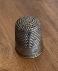 Vtg Silver-plated Brass Sewing Thimble Size 3 Primitive Notion Farmhouse