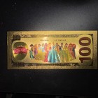 24k Gold-plated Foil 100 Dollar Bill Sleeping Beauty Disney Collectible Note