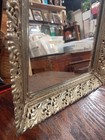 Vintage 1950   s Art Deco Gold Filigree Mirror Vanity Tray Hollywood Regency