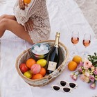 Uoering Large Wicker Picnic Basket With Handles handle Sturdy Woven Body With Re