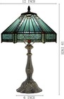 Vintage Tiffany Style Mission Stained Glass Table Lamp Bedside Reading Light