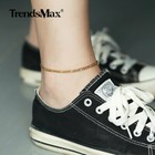 2pcs 3mm 10  Figaro   Curb Link Anklet Bracelet Stainless Steel Ankle Foot Chain