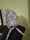 Black And White Wood Ring Pattern Scrub Cap