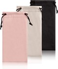 Soft Eyeglass Pouch 3 Pack - Pouch For Glasses Microfiber Screen Cleaning Bag   