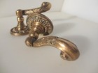Large Vintage Bronze Lever Door Handles Old French Rococo Baroque Copper Antique