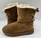 Ugg Bailey Women s Boots Brown Suede Sheepskin Mild-calf Winter Boots Sz 7