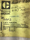 Caterpillar Lift Truck Model T60c Parts Book  used 