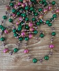  2  Strands Vtg Faux Mercury Bead Christmas Garland 9    Each multi Pink multi Red