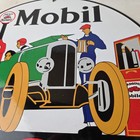 Vintage Mobil Sign - Gargoyle Mobilgas Attendants Gas Oil Filling Porcelain Sign