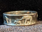 James Avery Sterling Silver Mother   Baby Elephant Caravan Band Ring - Size 5 5