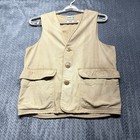 Vtg Sears Sportswear Men   s Hunting Vest Beige Canvas Utility Pockets Usa Size 40