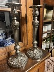 Vintage Pair Of Weighted Silver Plate 15    Candlesticks