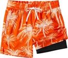Men s Quick Dry Swim Trunks 2-in-1 Compression Liner Beach Shorts With Pockets