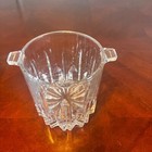 Vintage Lead Crystal Cut Ice Bucket Heavy Ribbed 5 5  Tall Italian Crsytal