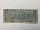  1864 Confederate States Of America  5 Five Dollars - Civil War Note
