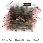 1500pcs 75 Values 1 Ohm - 10m Ohm 1 4w Carbon Film Resistors Assortment Kit A   
