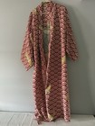  Authentic Japanese Kimono Multi-color Red Wave Pattern With Size 170
