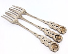 3 Vintage German Antiko 800 Silver Dessert   Pastry Forks Hildesheimer Rose 42g