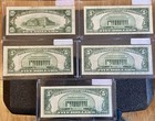 Lot Of 5 Notes    10 Green Seal   5 Blue Seal  And 3  5 Red Seals  dates In Pic