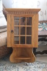    vintage Wood Hanging Oak Curio Corner Cabinet Shelf Display Farmhouse Primitive