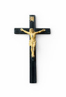 Vintage 14  Christian Wall Crucifix  Wooden Cross W Metal Jesus  Corpus Inri