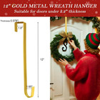 12  Metal Wreath Hanger For Front Door  Tools-free Wreath Door Hanger  Gold