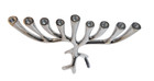 New Oil candles Jewish Menorah Chanukah Hanukkah Israel Nickel Judaica  24cm 10 